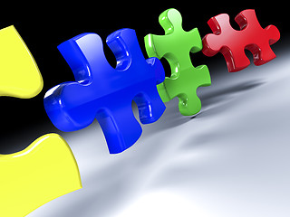 Image showing jigsaw puzzle color 3d 