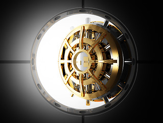 Image showing bank door vault 3d