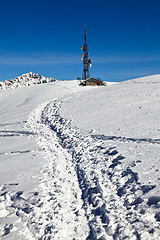 Image showing antenna and mountain