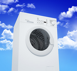 Image showing washing machine and blue sky