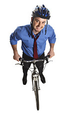 Image showing business man and bicycle