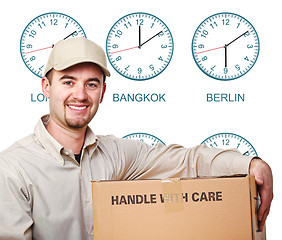 Image showing time zone delivery man