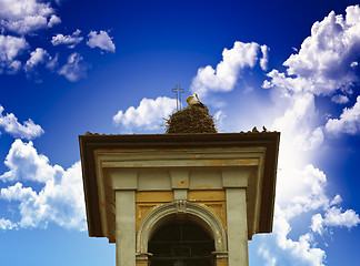 Image showing stork and nest