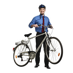 Image showing businessman and bicycle