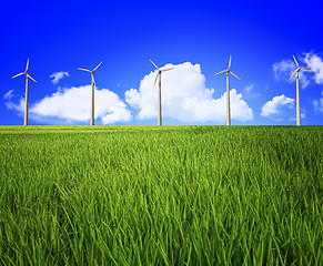 Image showing wind turbine and landscape