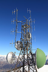 Image showing antenna on mountain