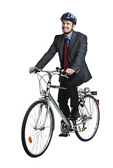 Image showing man ride bicycle