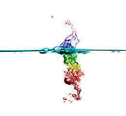 Image showing rainbow bubble water