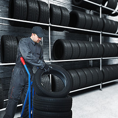 Image showing mechanic and garage background