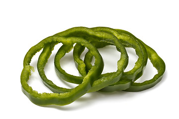 Image showing Sliced green pepper 