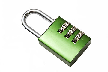 Image showing Green combination lock 