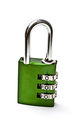 Image showing Green combination lock 