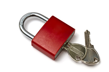 Image showing Red padlock