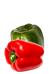 Image showing Red and green peppers
