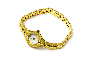 Image showing Golden wrist watch