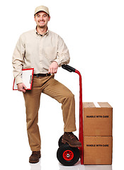 Image showing smiling delivery man