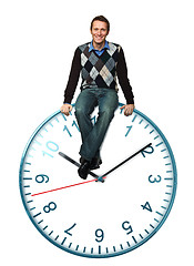 Image showing smiling man and time