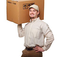 Image showing friendly delivery man