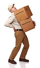 Image showing delivery man with back pain