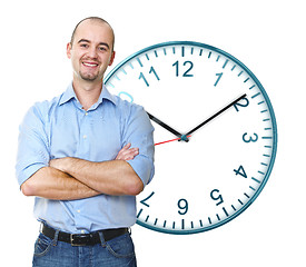 Image showing smiling man and time