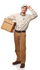 Image showing smiling delivery man