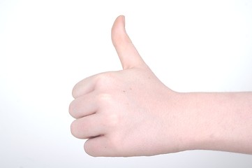 Image showing Person showing thumb up