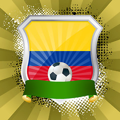 Image showing Shield with flag of  Colombiar