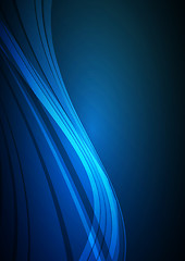 Image showing Dark Blue abstract glowing background