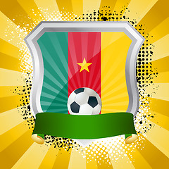 Image showing Shield with flag of  Cameroon