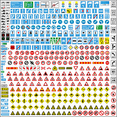 Image showing More than three hundred european traffic signs