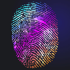 Image showing Glowing Finger Print.