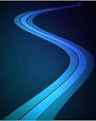 Image showing Dark Blue abstract glowing background