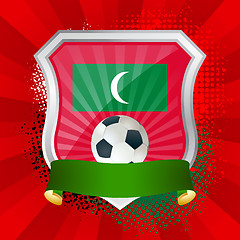 Image showing Shield with flag of Maldives