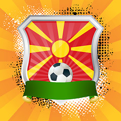 Image showing Shield with flag of  Macedonia