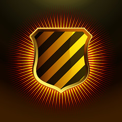 Image showing Glossy Gold shield emblem