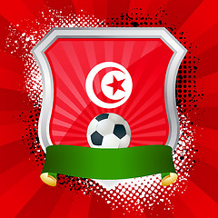 Image showing Shield with flag of  Tunisia