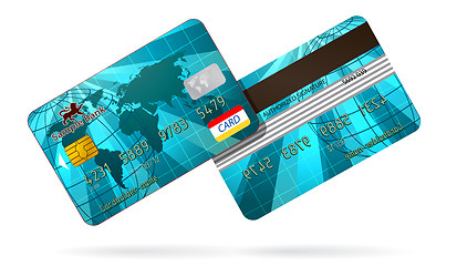 Image showing Vector credit cards, front and back view