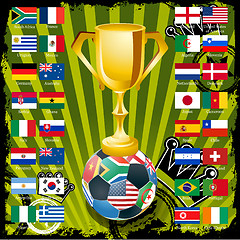 Image showing Gold soccer cup