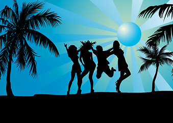 Image showing holiday party on the beach- vector