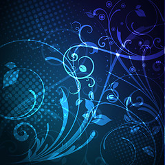 Image showing Dark Blue abstract glowing background