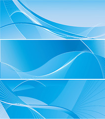 Image showing set of blue background designs