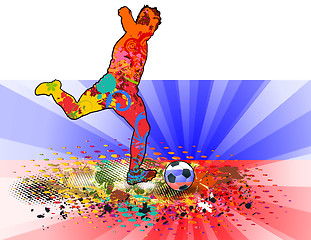 Image showing Russia Flag with Soccer man