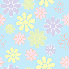 Image showing Seamless Flowers Background.