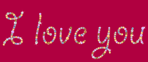 Image showing Vector I love you jewelry.