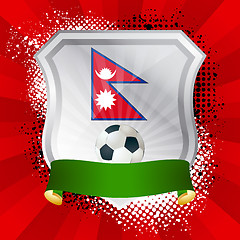 Image showing Shield with flag of Nepal