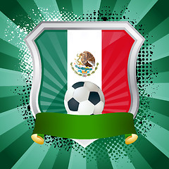 Image showing Shield with flag of Mexico