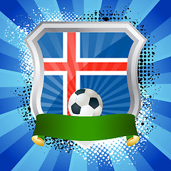 Image showing Shield with flag of  Iceland