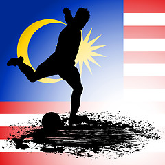 Image showing Malaysia Flag with Soccer man