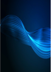 Image showing Dark Blue abstract glowing background