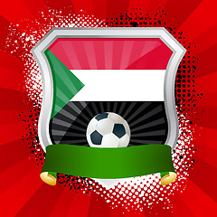 Image showing Shield with flag of Sudan